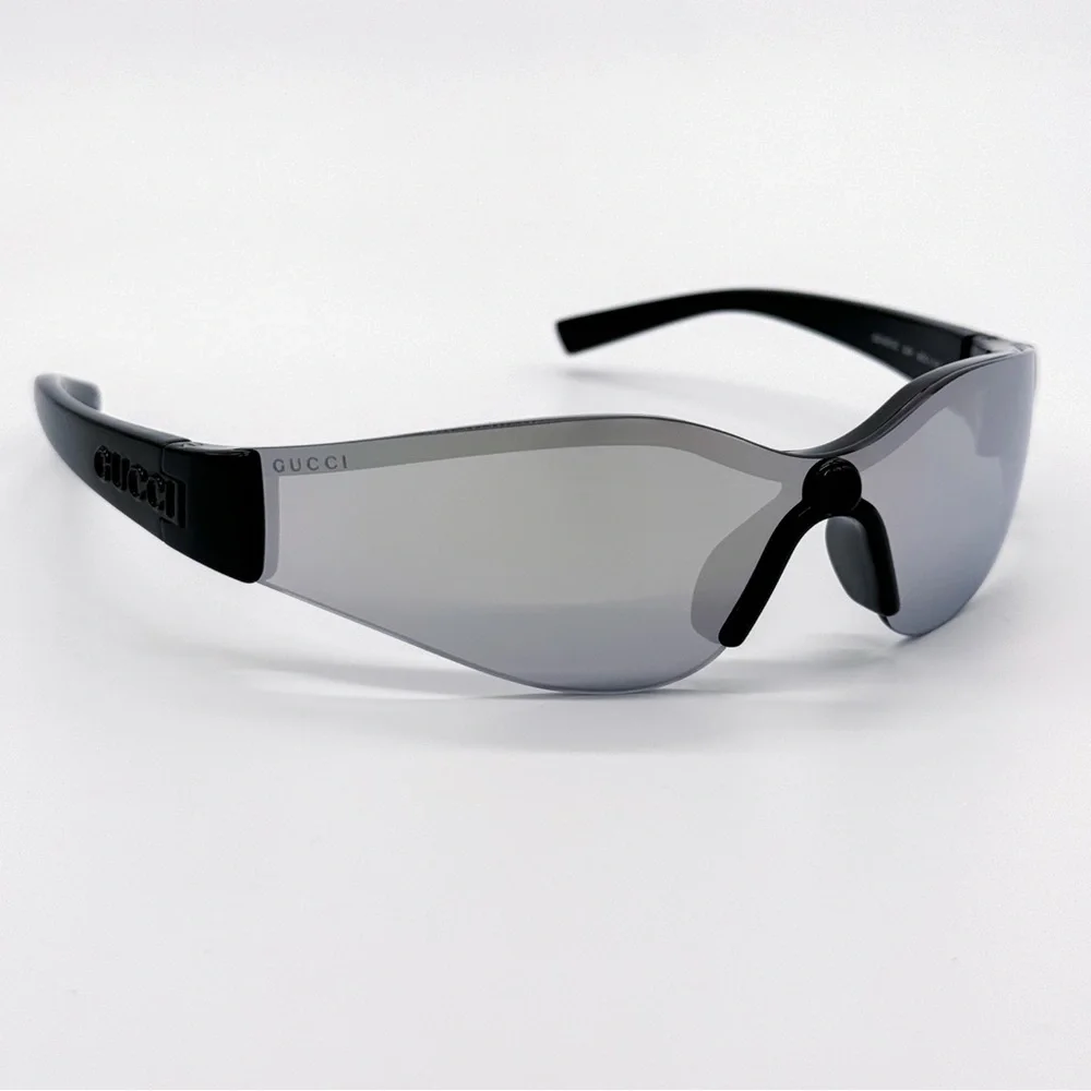 NEW GUCCI GG1651S 004 MASK BLACK SILVER UNISEX SUNGLASSES GUCCI